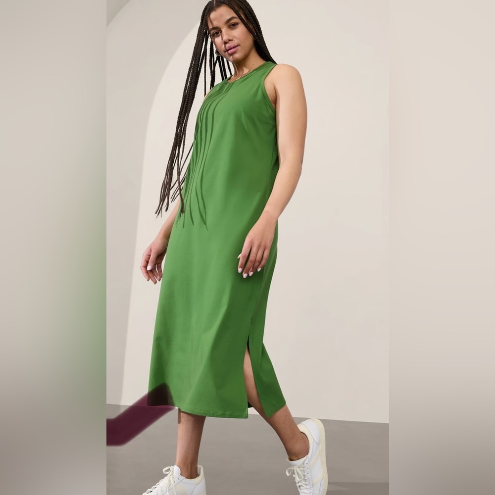 Athleta Dress Essential Tank Dress Baja Green